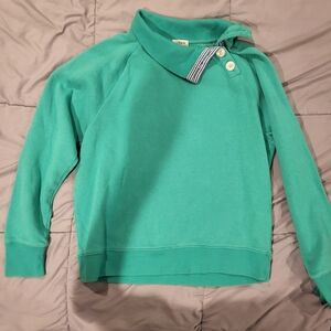J. Crew Green Sweatshirt with Button Detail